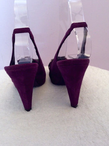 Sachelle Couture Dark Purple Suede Slingback Heels Size 4/37 - Whispers Dress Agency - Womens Heels - 3