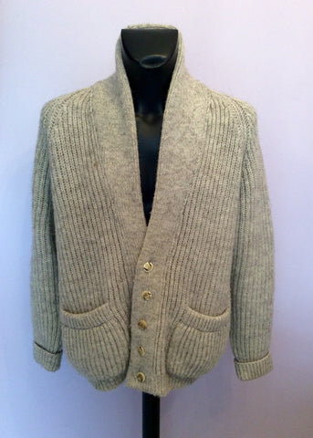 Black Sheep Oatmeal Pure Natural Oiled Wool Cardigan Size L - Whispers Dress Agency - Sold - 1