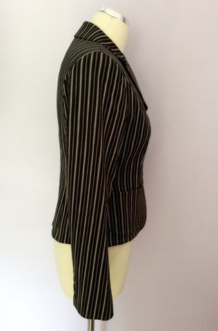 Hobbs Black & White Stripe Cotton Blend Jacket Size 10 - Whispers Dress Agency - Womens Coats & Jackets - 2