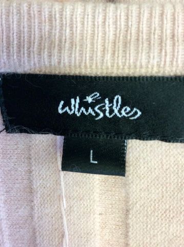 WHISTLES PINK SILK & ANGORA BEADED TWINSET SIZE L - Whispers Dress Agency - Sold - 5