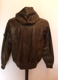 Poolman Dark Brown Faux Leather Hooded Jacket Size XL - Whispers Dress Agency - Sold - 3