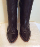 French Connection Dark Brown Leather Boots Size 6/39 - Whispers Dress Agency - Sold - 3