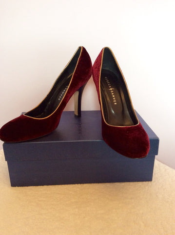 Brand New Rebeca Sanver Dark Red/ Wine Velvet Heels Size 5/38 - Whispers Dress Agency - Sold - 1