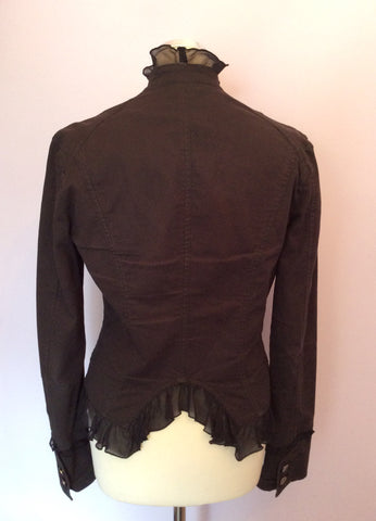 Versace Jeans Couture Black Cotton & Silk Trim Jacket Size 46 UK 14 - Whispers Dress Agency - Sold - 5