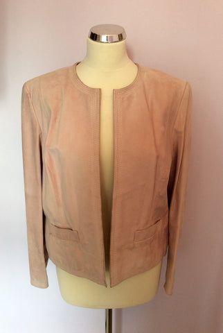 MARKS & SPENCER PALE PINK SUEDE BOX JACKET SIZE 16 - Whispers Dress Agency - Womens Coats & Jackets - 1