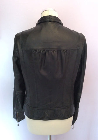 Ted Baker Black Soft Leather Zip Up Jacket Size 4 UK 12 - Whispers Dress Agency - Womens Coats & Jackets - 3