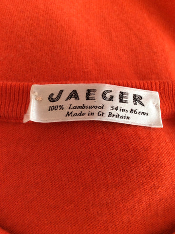 Vintage Jaeger Orange Lambswool Jumper Size 34" UK M/L - Whispers Dress Agency - Sold - 2