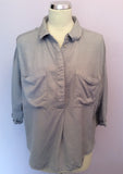Whistles Light Grey Oversize Shirt Size 12 - Whispers Dress Agency - Sold - 5