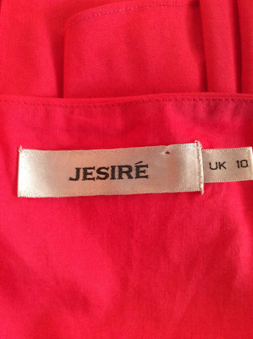JESIRE DEEP PINK COTTON BLEND DRESS SIZE 10 - Whispers Dress Agency - Womens Dresses - 4