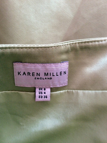 Karen Millen Light Green Satin Occasion Dress Size 8 - Whispers Dress Agency - Womens Dresses - 4