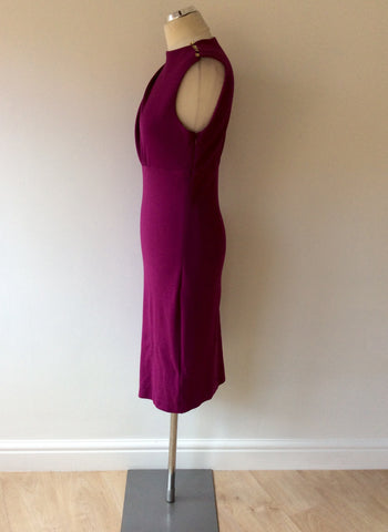 TED BAKER RASPBERRY PINK PENCIL DRESS SIZE 3 UK 12 - Whispers Dress Agency - Sold - 3