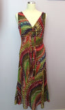 Per Una Multicoloured Print V Neckline Dress Size 10 Long - Whispers Dress Agency - Sold - 1