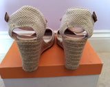 Brand New John Lewis Beige & White Stripe Wedge Heel Sandals Size 7.5/41 - Whispers Dress Agency - Womens Sandals - 3