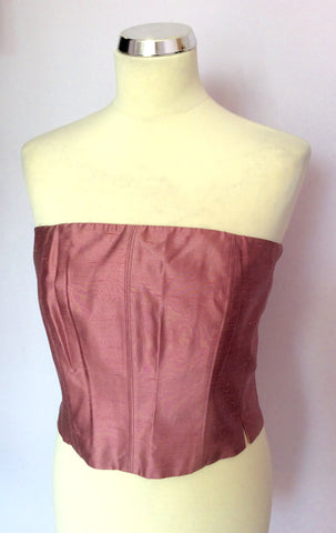 KAREN MILLEN PINK SILK BUSTIER TOP & TROUSERS SUIT SIZE 12/14 - Whispers Dress Agency - Womens Suits & Tailoring - 2