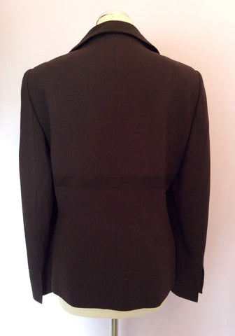 Fenn Wright Manson Dark Brown Wool & Silk Trim Jacket Size 14 - Whispers Dress Agency - Women suits & Tailoring - 3