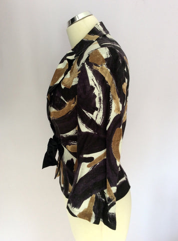 Marks & Spencer Print Linen Blend Jacket Size 10 - Whispers Dress Agency - Womens Coats & Jackets - 3