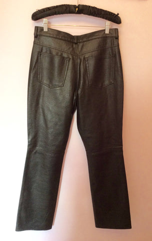 Marks & Spencer Black Pvc Leather Look Trousers Size 12 - Whispers Dress Agency - Womens Trousers - 2