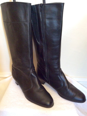 Brand New Portland Black Leather Boots Size 8/42 Wide Fit - Whispers Dress Agency - Sold - 2