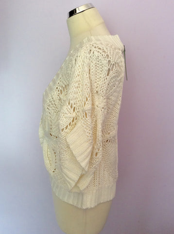 Brand New Mint Velvet White Short Sleeve Cardigan Size M - Whispers Dress Agency - Womens Knitwear - 2