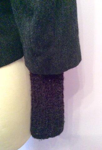 All Saints Anthracite Grey Wool Blend Jacket With Knitted Sleeves Size 8 - Whispers Dress Agency - Sold - 5