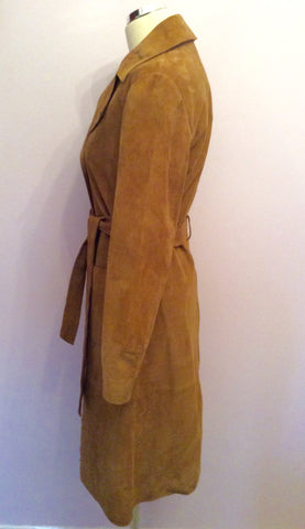 Brand New Marks & Spencer Autograph Camel Luxury Suede Coat Size 8 - Whispers Dress Agency - Sold - 2