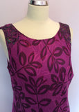 Country Casuals Dark Pink Silk Blend Long Dress Size 14 - Whispers Dress Agency - Sold - 2