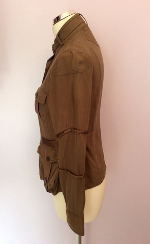 Karen Millen Brown Silk Jacket Size 8 - Whispers Dress Agency - Womens Coats & Jackets - 2