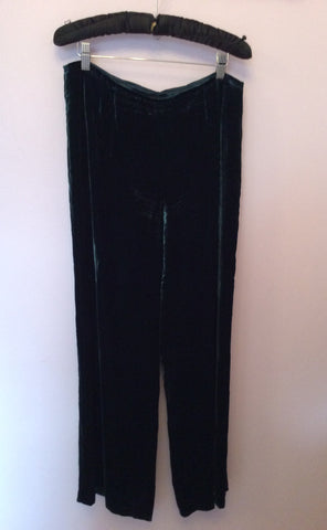 Hobbs Dark Green Velvet Trousers Size 12 - Whispers Dress Agency - Sold - 2