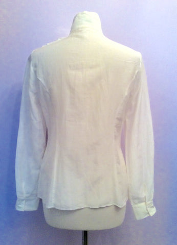 New Reiss Loulou White Ruffle Shirt Size 12 - Whispers Dress Agency - Sold - 3