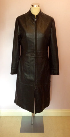 Planet Black Soft Leather Zip Up Coat Size 10 - Whispers Dress Agency - Womens Coats & Jackets - 1