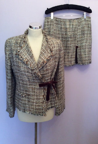 Kaliko Brown & Ivory Weave Skirt Suit Size 40/42 UK 12/14 - Whispers Dress Agency - Sold - 1