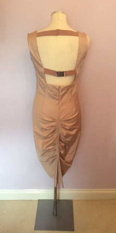 Max Mara Sportmax Blush Bow Trim Open Back Occasion Dress Size 12 - Whispers Dress Agency - Womens Dresses - 4