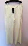 Brand New Marks & Spencer Autograph Ivory Pinstripe Linen Trousers Suit Size 18/14 - Whispers Dress Agency - Sold - 4