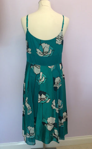 Monsoon Emerald Green Floral Print Dress Size 14 - Whispers Dress Agency - Womens Dresses - 3