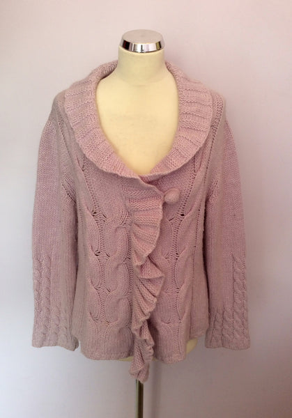 Zucchero Lilac Cable Knit Zip Front Cardigan Size XL - Whispers Dress Agency - Womens Knitwear - 1