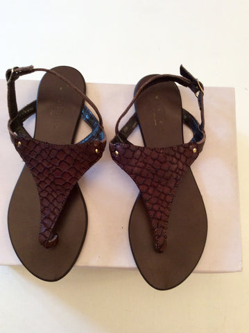 BRAND NEW JOHN LEWIS BROWN LEATHER TOE POST MULES SIZE 4/37 - Whispers Dress Agency - Womens Mules & Flip Flops - 1