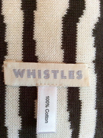 Whistles Dark Brown & Ivory Striped Long Scarf - Whispers Dress Agency - Womens Scarves & Wraps - 2