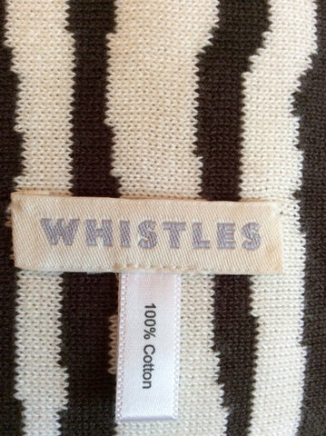 Whistles Dark Brown & Ivory Striped Long Scarf - Whispers Dress Agency - Womens Scarves & Wraps - 2