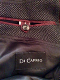 Di Caprio Dark Grey & Black Herringbone Wool & Cashmere Coat Size 46R / XL - Whispers Dress Agency - Sold - 4