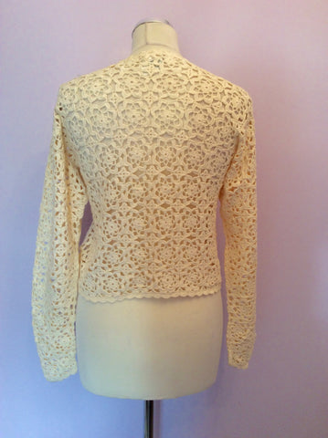 Vintage Laura Ashley Cream Crocheted Cardigan Size S - Whispers Dress Agency - Sold - 2
