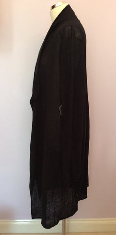 Brand New Fenn Wright Manson Black Linen Long Cardigan Size 18 - Whispers Dress Agency - Sold - 2
