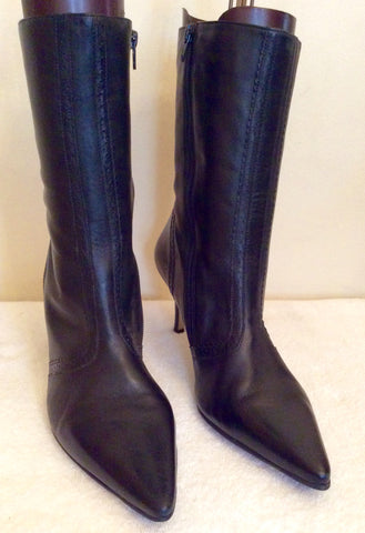 Jane Shilton Black Leather Ankle Boots Size 7.5/41 - Whispers Dress Agency - Womens Boots - 3