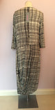 BRAND NEW SAHARA BLACK & WHITE ABSTRACT PRINT DRAPE FRONT DRESS SIZE L - Whispers Dress Agency - Womens Dresses - 3