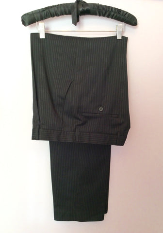 Pierre Cardin Black Pinstripe Extra Fine Merino Wool Suit Size 42R/34W - Whispers Dress Agency - Sold - 6