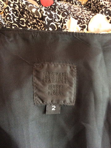 Anna Sui Black & Metallic Print Silk Wrap Dress Size 2 UK 6/8 - Whispers Dress Agency - Sold - 4