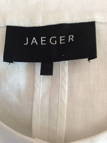 JAEGER WHITE LINEN SUMMER JACKET SIZE 10 - Whispers Dress Agency - Womens Coats & Jackets - 3