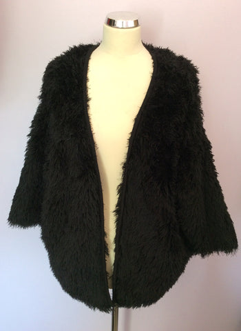 Marks & Spencer Black Shaggy Knit Cardigan / Jacket Size 14 - Whispers Dress Agency - Sold - 1