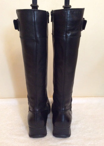 Clarks Black Leather Buckle Trim Boots Size 3.5/36 - Whispers Dress Agency - Sold - 4
