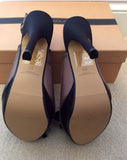 Brand New Paula Soler Brown & Black Satin Slingback Heels Size 4/37 - Whispers Dress Agency - Womens Heels - 6