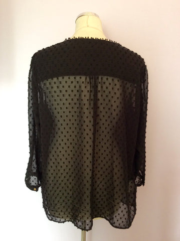 Laura Ashley Black Scoop Neck Blouse Size 16 - Whispers Dress Agency - Sold - 2